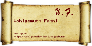Wohlgemuth Fanni névjegykártya